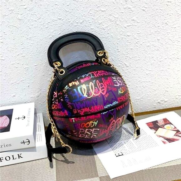 ⭐️HP⭐️ Graffiti Basketball Shape Clutch Model 1 - Picture 8 of 16
